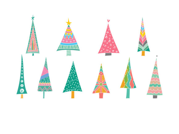 Boho Color Christmas Tree Bundle SVG for Festive Illustrations
