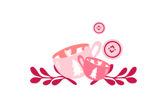 Christmas Binance Illustration Cup Red - A Festive Graphic Design Asset