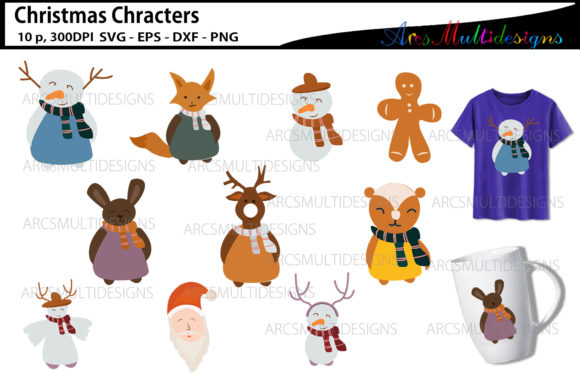 Christmas Characters Svg Bundle for Illustrations