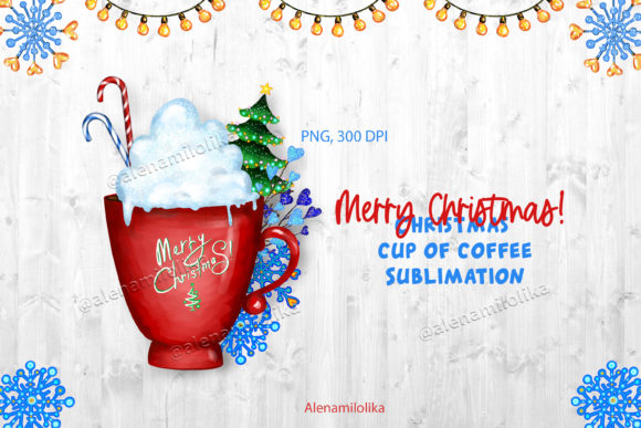 Christmas Coffee Mug Sublimation PNG for Blog and Web Design