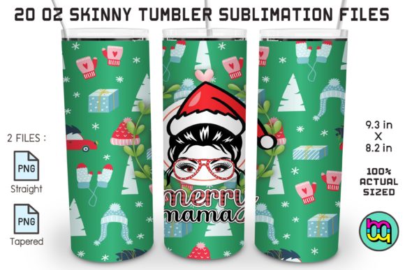 Christmas Mama Tumbler Mrs Claus Momlife Illustrations