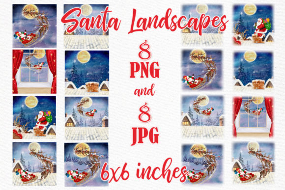 Christmas Santa Backgrounds Flying Santa Illustrations