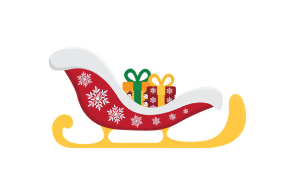 Christmas Sleigh Vector-9 Illustrations for Seasonal Content
