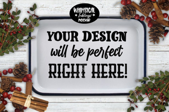 Christmas Tray Mockup Illustrations for Design Projects