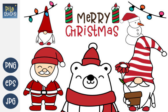 Cute Christmas Bundle PNG, EPS, JPG for Branding and Packaging