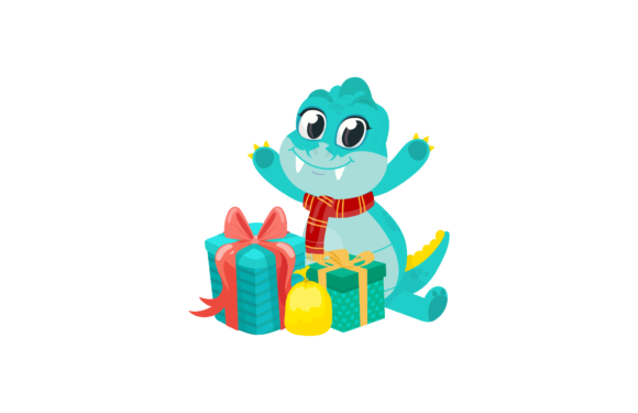 Dino Christmas Illustration Animal Gift