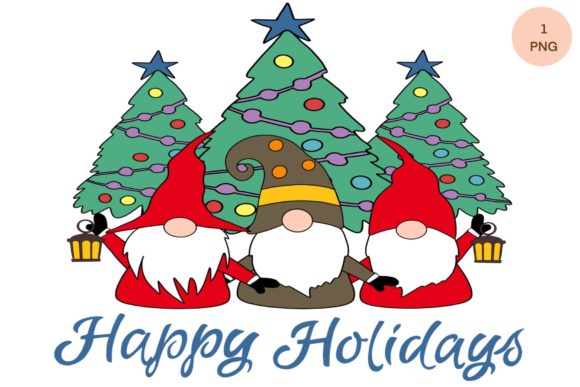 Gnome Christmas Sublimation Clipart for Illustrations