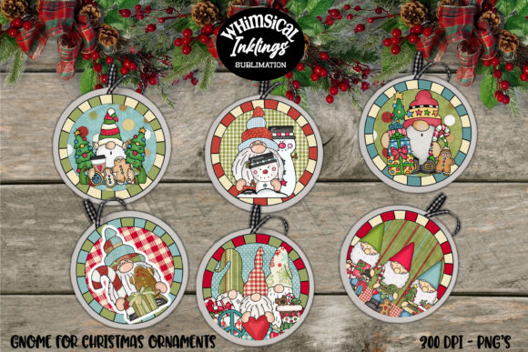 Gnome for Christmas Ornaments Illustrations