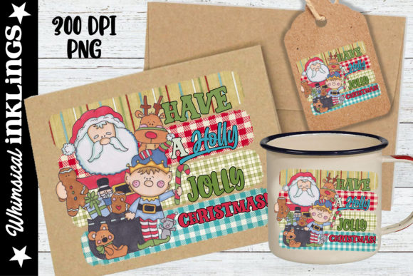 Holly Jolly Christmas Scene Illustration
