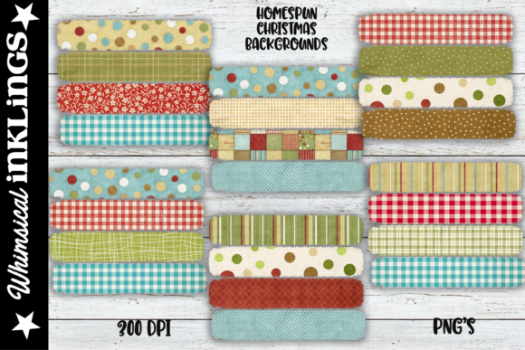 Homespun Christmas Backgrounds for Branding and Illustrations