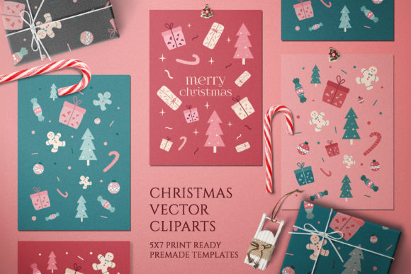 Merry Christmas Cards Illustrations for Digital Product Creators