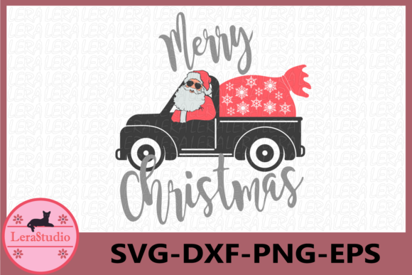 Merry Christmas, Christmas Tree Truck Illustration