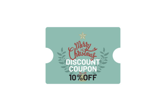 Merry Christmas Discount Coupon 10 off Illustrations
