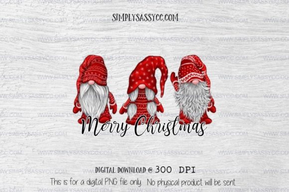 Merry Christmas Gnome Illustration for Crafting