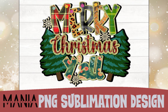 Merry Christmas Y all Sublimation Design Illustrations