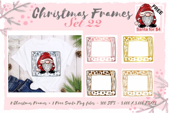 Sublimation Christmas Frames Set 22 Illustrations