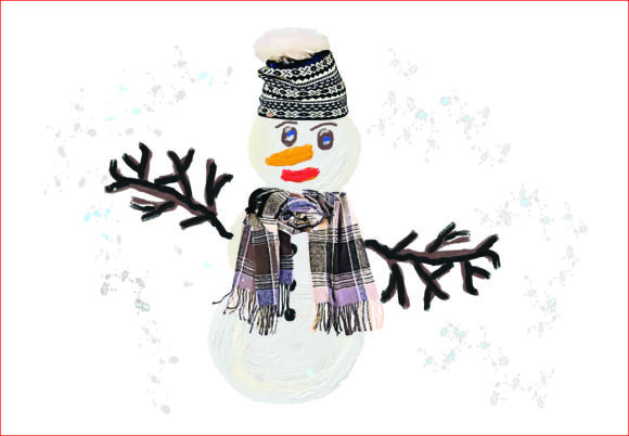 Watercolor Christmas Snowman PNG for Handmade Creations